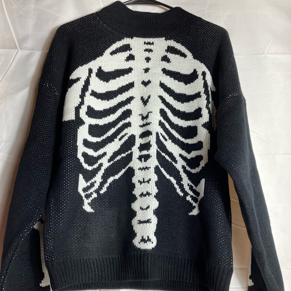Zaful Black Skeleton Knit Sweater